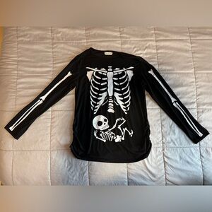 Maternity Black Skeleton Long Sleeve Shirt